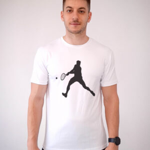 Tenis igrač silueta - Bela