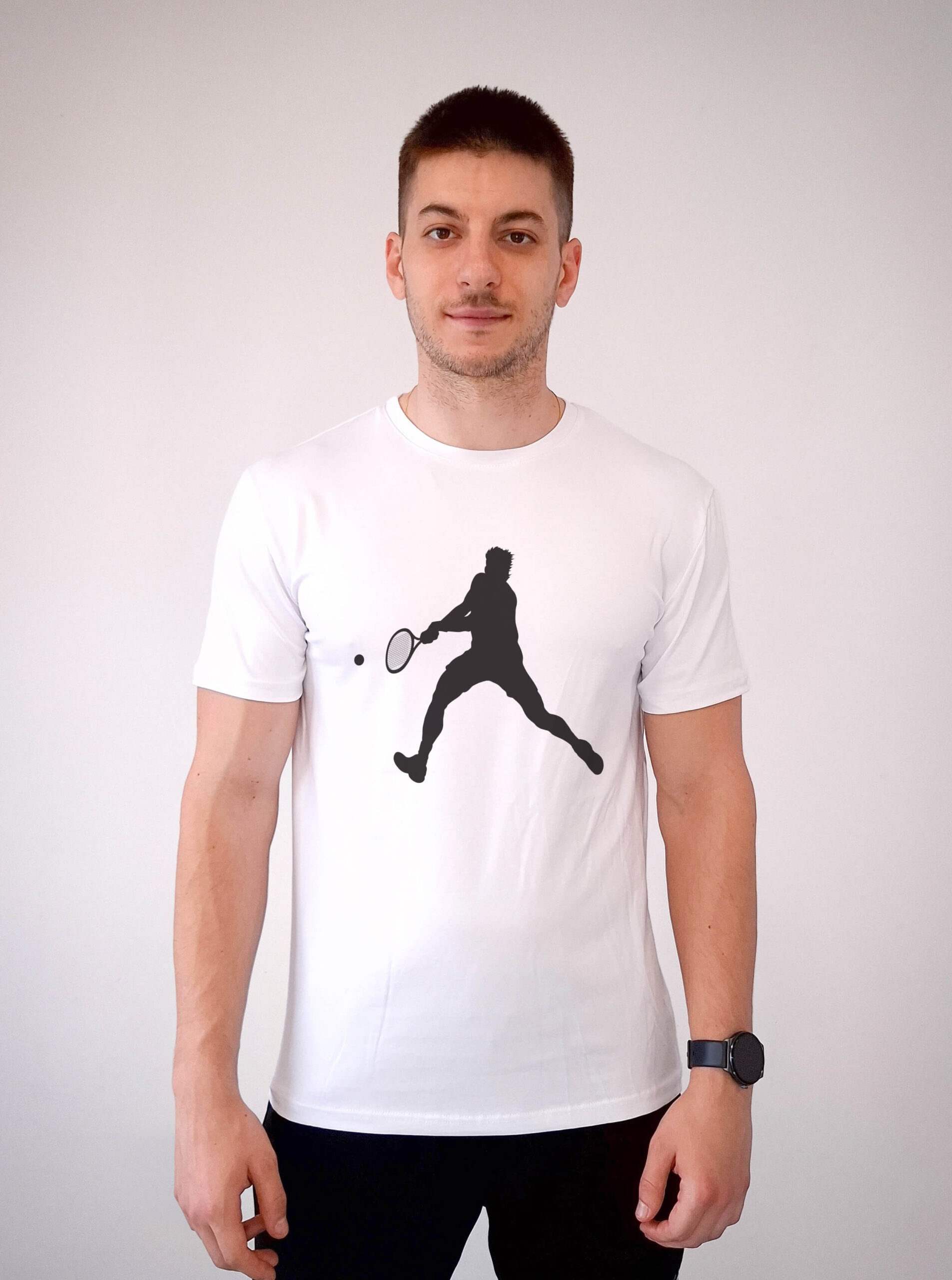 Tenis igrač silueta - Bela