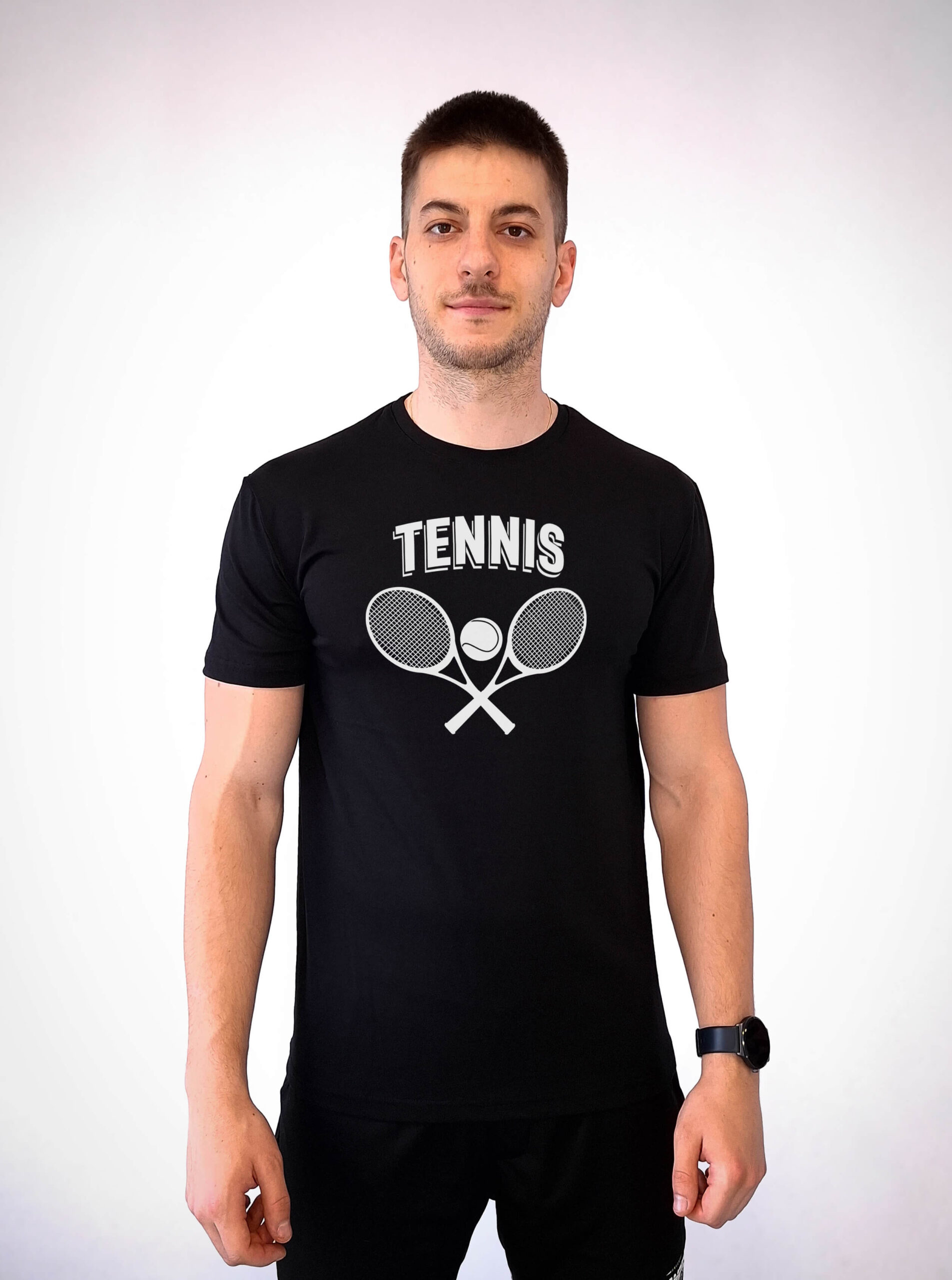 Tennis reketi i loptica - Crna